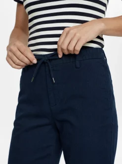 Alberto Herren Bermuda mit Leinen in marine