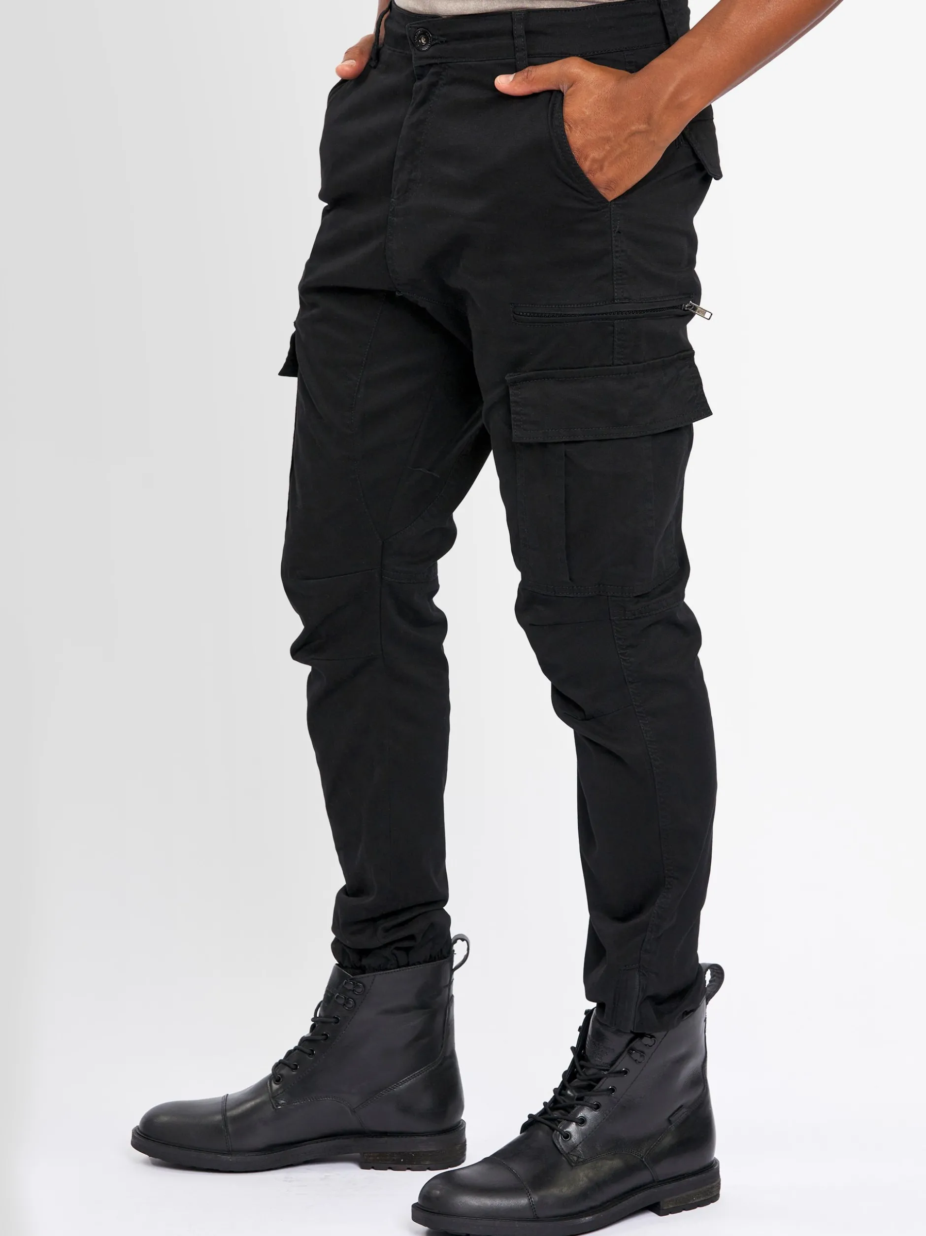 Alessandro Salvarini Herren Cargohose - ASGiacomi in schwarz