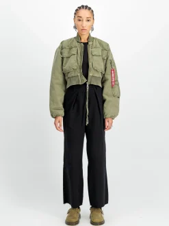 Alpha Industries Damen Bomberjacke in oliv