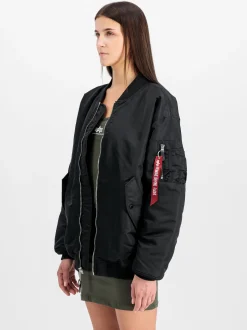 Alpha Industries Damen Bomberjacke in schwarz orange