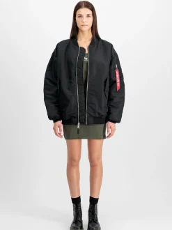 Alpha Industries Damen Bomberjacke in schwarz orange