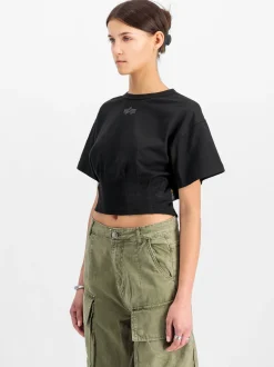 Alpha Industries Damen T-Shirt in schwarz