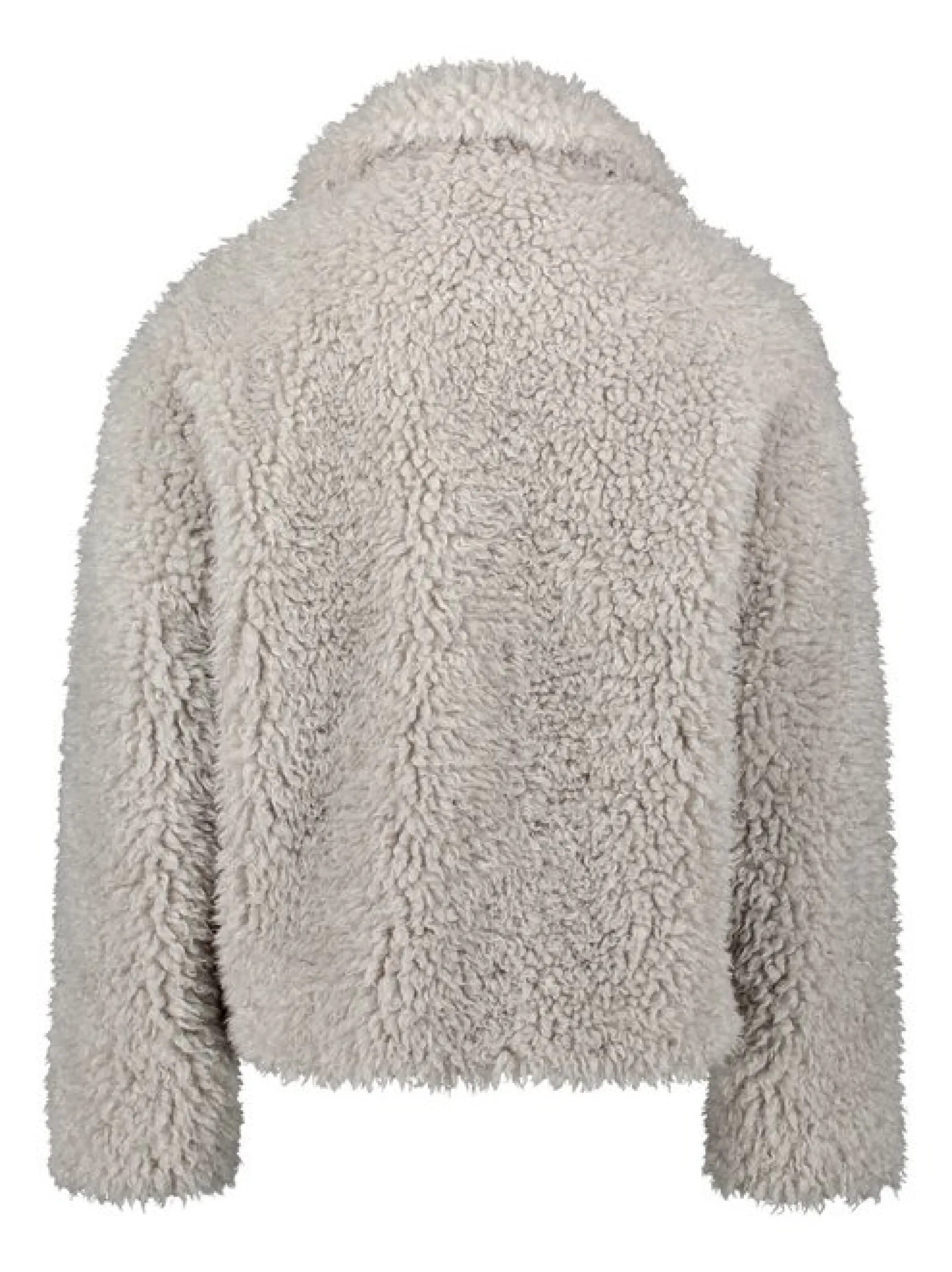 Amber & June Damen Plüschjacke in grau light stone