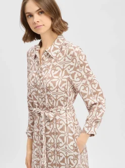Ambiance Damen Blusenkleid in ecru taupe - Länge: lang