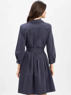 Ambiance Damen Blusenkleid in marine - Ärmel: 3/4 Arm
