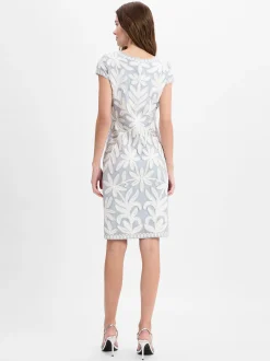 Ambiance Damen Cocktailkleid in grau weiß - Länge: kurz