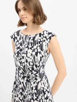Ambiance Damen Freizeitkleid in weiß marine