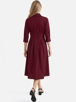 Ambiance Damen Kleid in bordeaux - Ärmel: 3/4 Arm