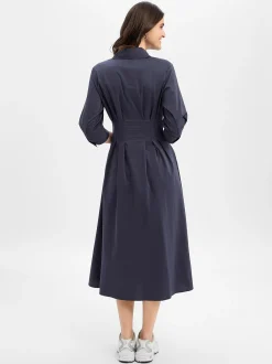 Ambiance Damen Kleid in marine - Ärmel: Halbarm