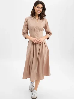 Ambiance Damen Kleid in melange - Ärmel: Halbarm