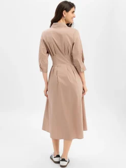 Ambiance Damen Kleid in melange - Ärmel: Halbarm