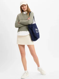 american vintage Damen Minirock in sand - Länge: kurz