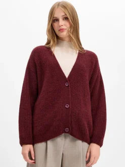 american vintage Damen Strickjacke - East in bordeaux