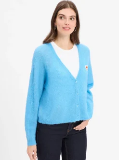 american vintage Damen Strickjacke mit Alpaka-Anteil - Nenybay in blau