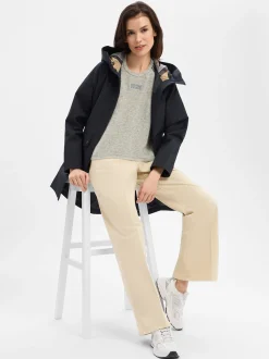 american vintage Damen Strickpullover in hellgrau anthrazit