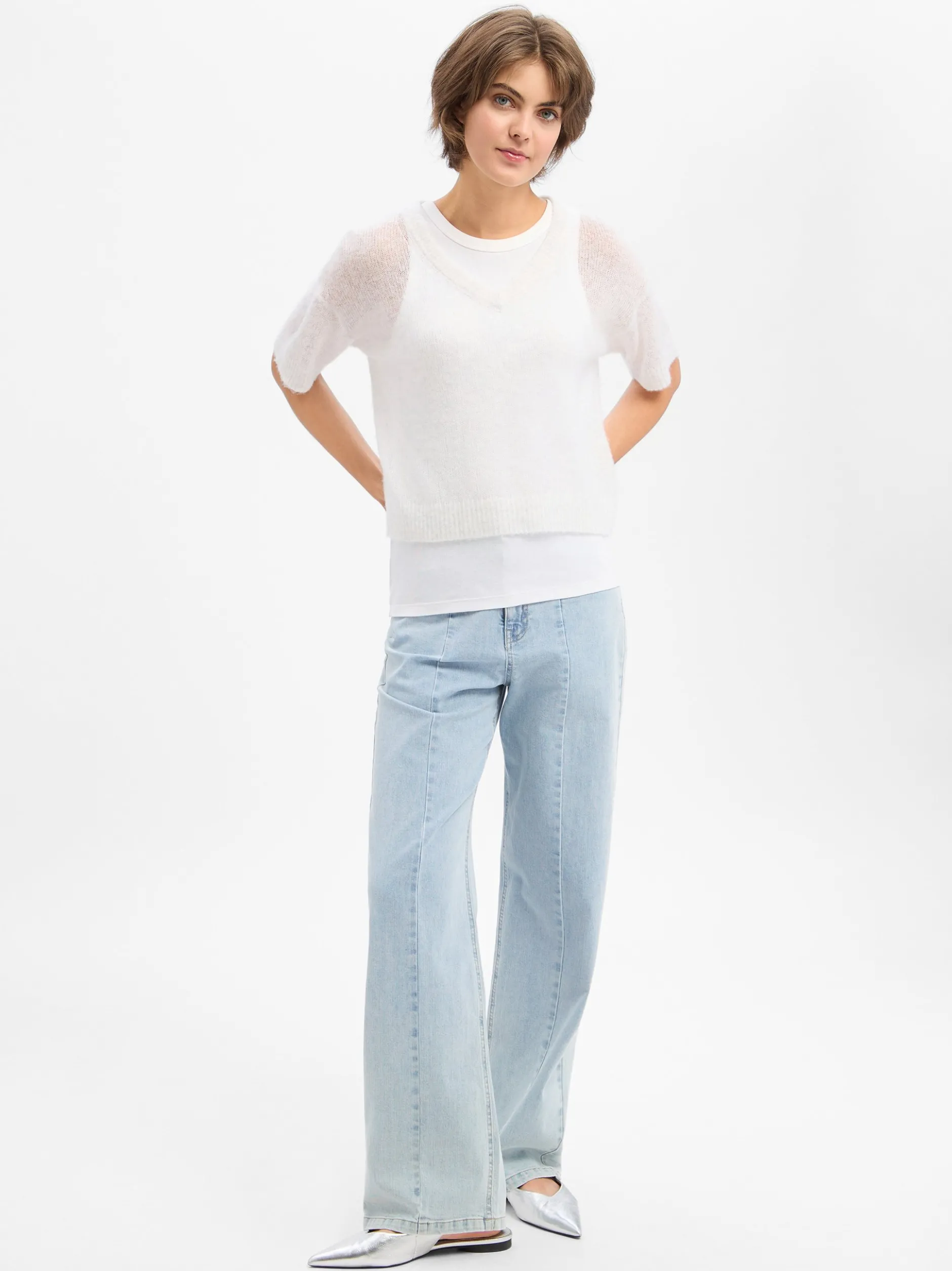 american vintage Damen Strickpullover in weiß