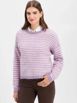 american vintage Damen Strickpullover mit Alpaka-Anteil - Nenybay in flieder ecru