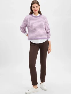 american vintage Damen Strickpullover mit Alpaka-Anteil - Nenybay in flieder ecru