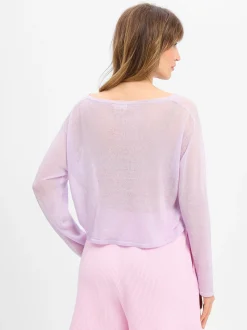 american vintage Damen Strickpullover mit Leinen-Anteil - Epaky in flieder