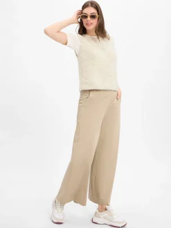 american vintage Damen Strickweste mit Alpaka-Anteil - East in beige hellgrau