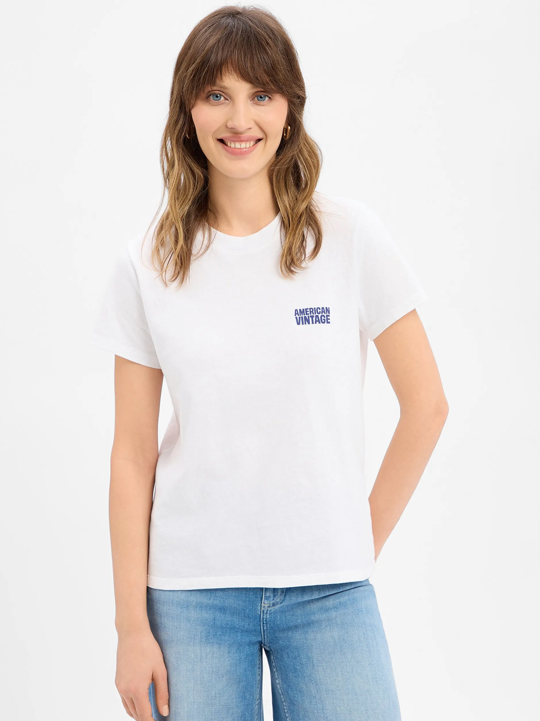 american vintage Damen T-Shirt - Ykobow in weiß