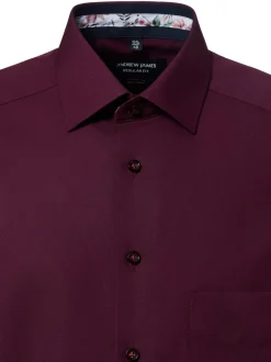 Andrew James Herren Businesshemd in aubergine