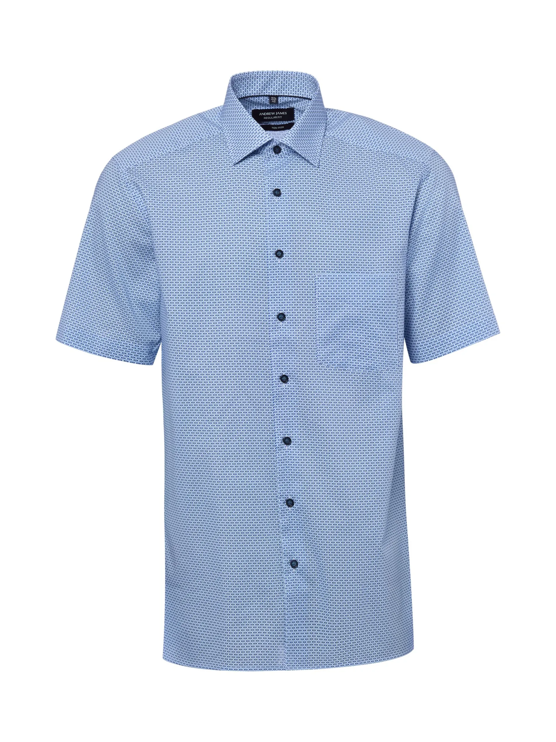 Andrew James Herren Business-Kurzarmhemd in blau