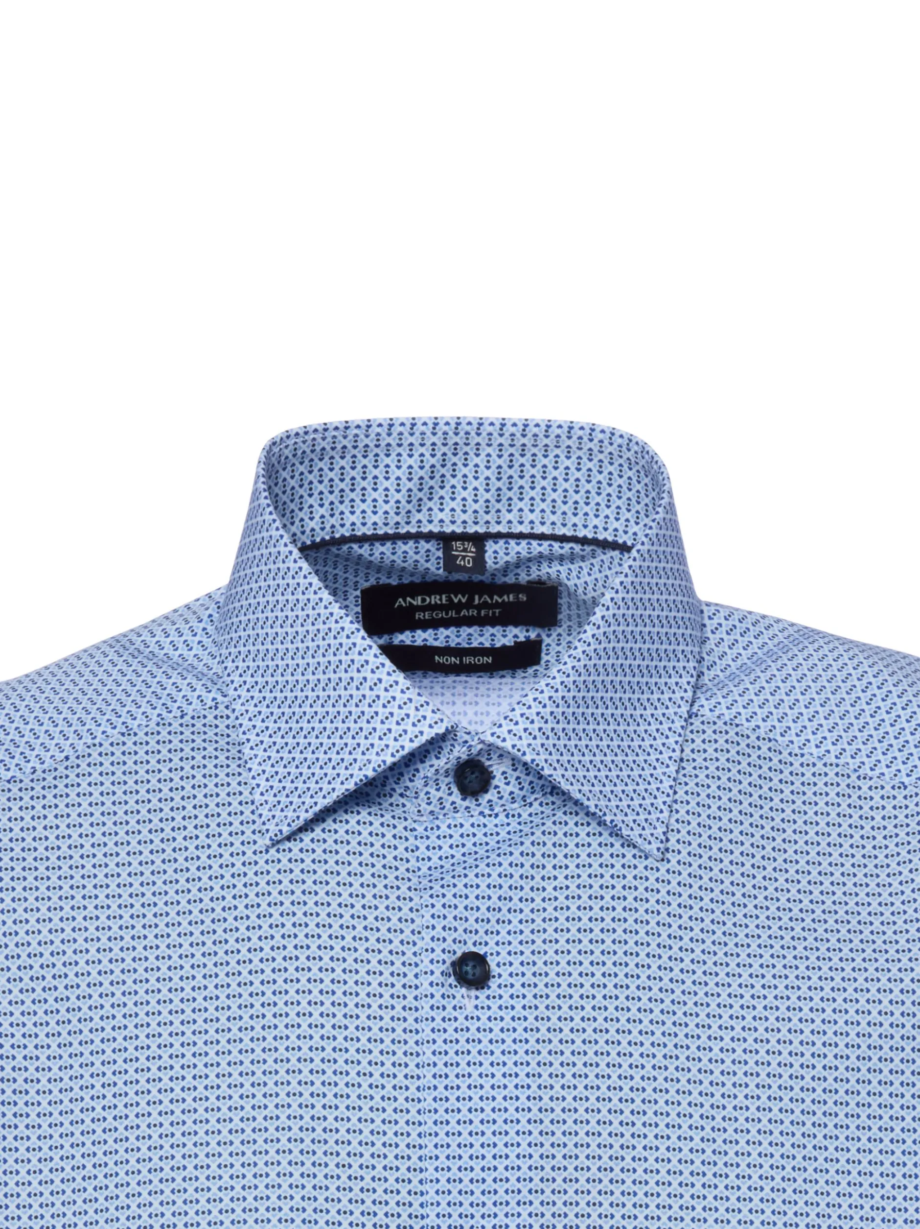 Andrew James Herren Business-Kurzarmhemd in blau