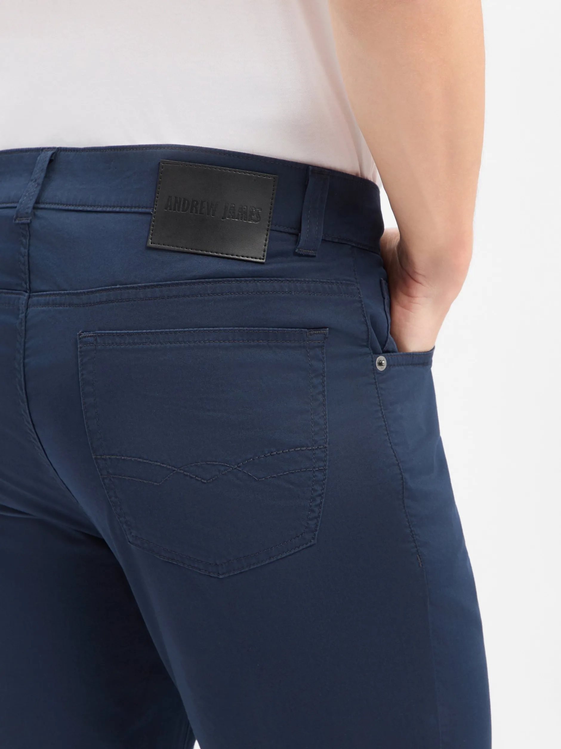 Andrew James Herren Five-Pocket-Hose - Modern Fit in marine