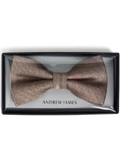 Andrew James Herren Fliege aus Seide in taupe beige