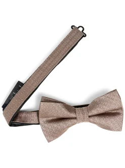 Andrew James Herren Fliege aus Seide in taupe beige