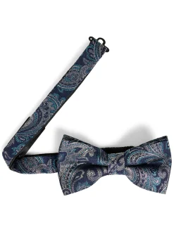 Andrew James Herren Fliege mit Seiden-Anteil in marine aqua