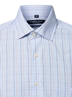 Andrew James Herren Hemd in hellblau braun