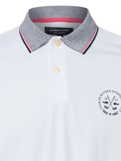 Andrew James Herren Poloshirt in weiß - Ärmel: kurzarm