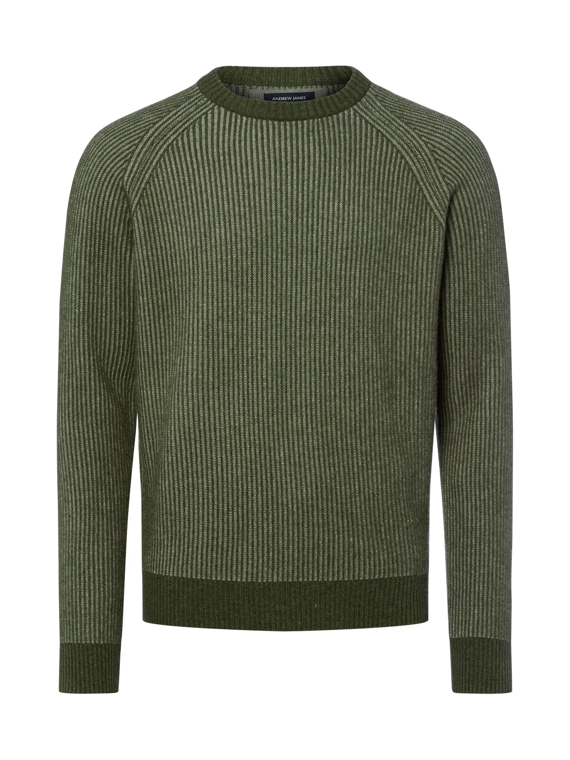 Andrew James Herren Pure Cashmere Pullover in khaki lind