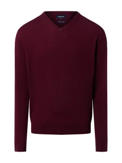 Andrew James Herren Strickpullover mit Wolle und Cashmere in aubergine