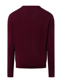 Andrew James Herren Strickpullover mit Wolle und Cashmere in aubergine