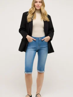Angels Damen Jeans - Capri Turn Up in light stone