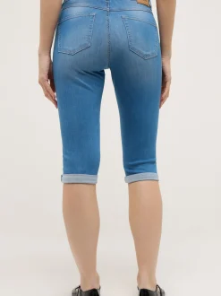 Angels Damen Jeans - Capri Turn Up in light stone