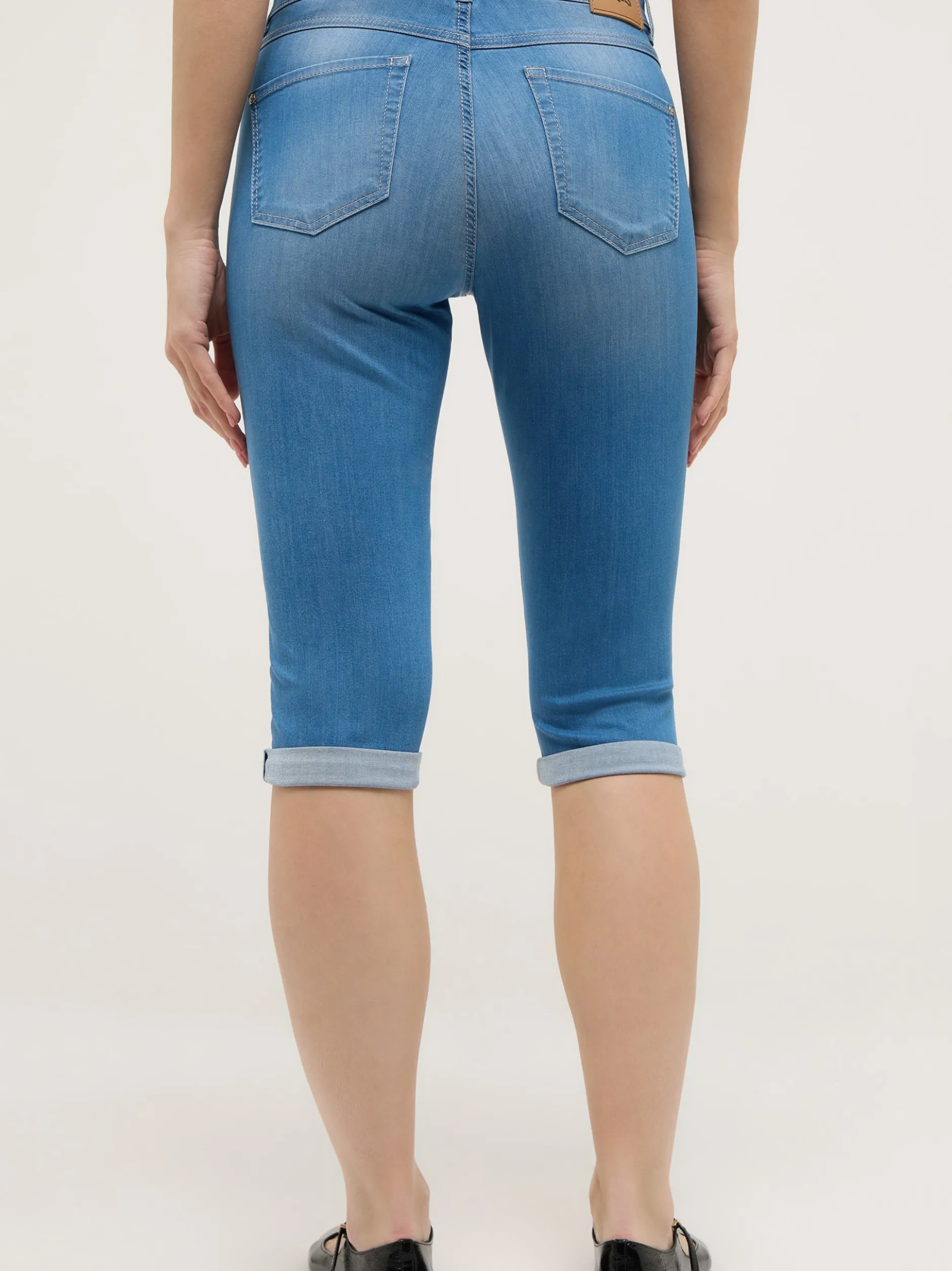 Angels Damen Jeans - Capri Turn Up in light stone