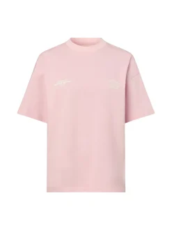 Another Cotton Lab Damen T-Shirt - Good Mood in rosa weiß