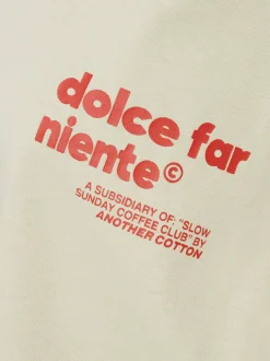 Another Cotton Lab Damen T-Shirt - Leisure Club in beige rot