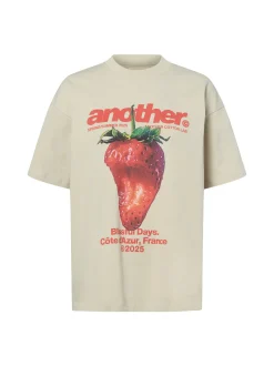 Another Cotton Lab Damen T-Shirt - Blissful Days in beige rot