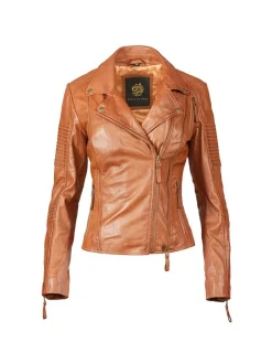 Apple of Eden Damen Lederjacke AOE-114 in cognac