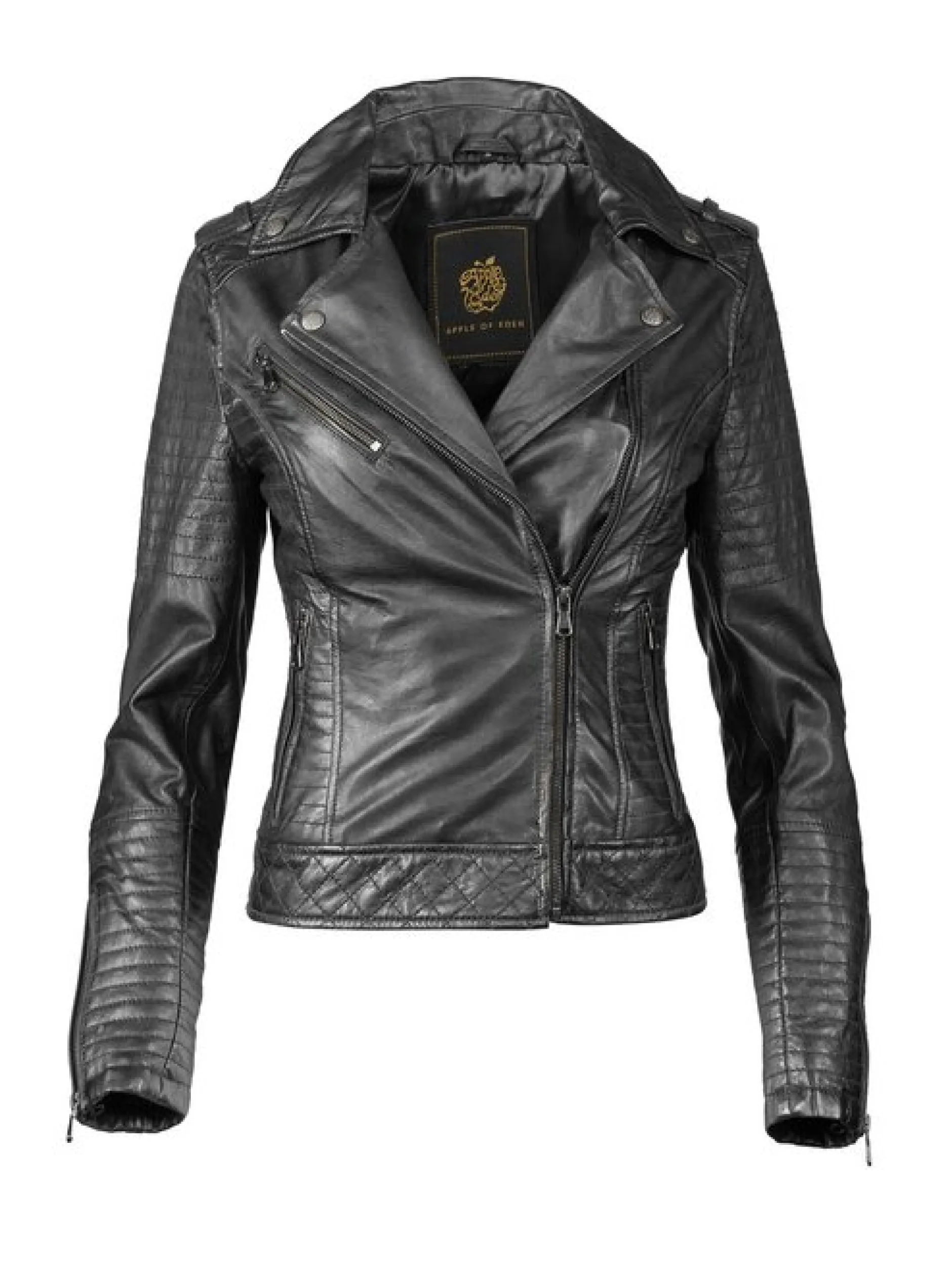 Apple of Eden Damen Lederjacke in schwarz