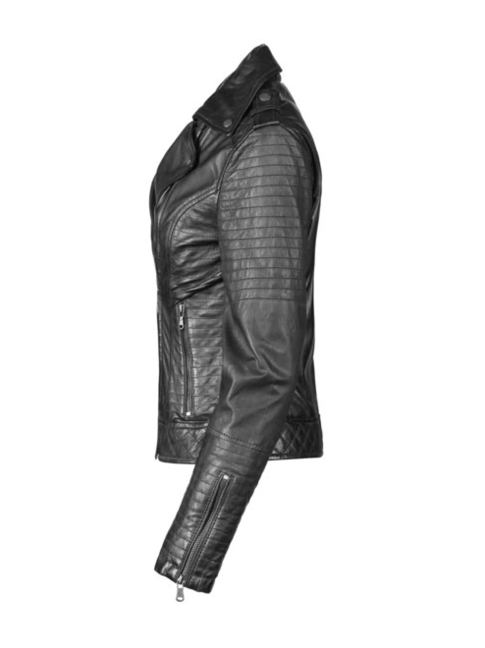 Apple of Eden Damen Lederjacke in schwarz