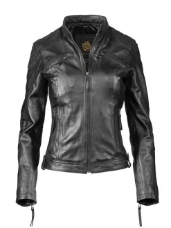 Apple of Eden Damen Lederjacke - 142 in schwarz