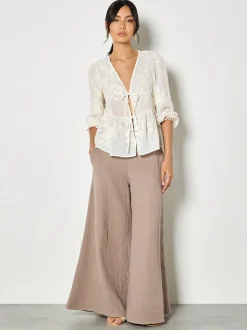 Apricot Damen Bluse in beige ecru - Ärmel: langarm