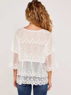 Apricot Damen Bluse in beige - Ärmel: kurzarm