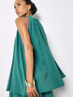Apricot Damen Bluse in blau - Ausschnitt: Stehkragen